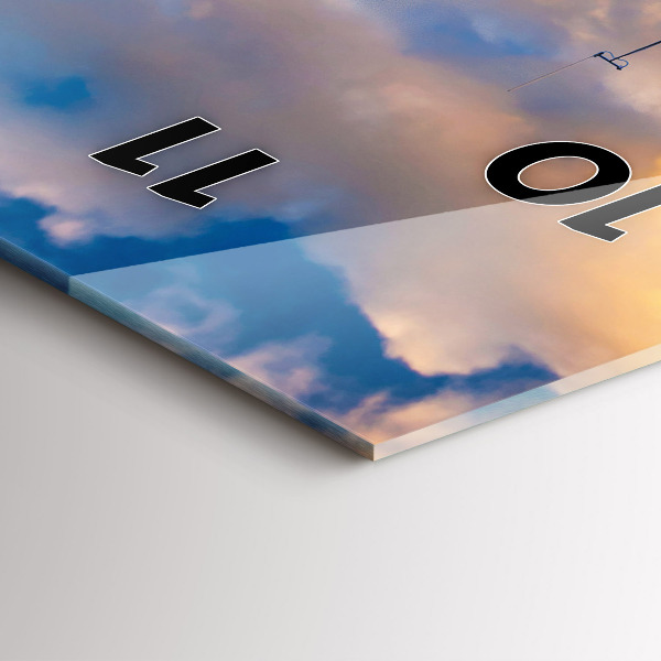 Ceas vertical de perete din sticlă Farul și Marea Baltică