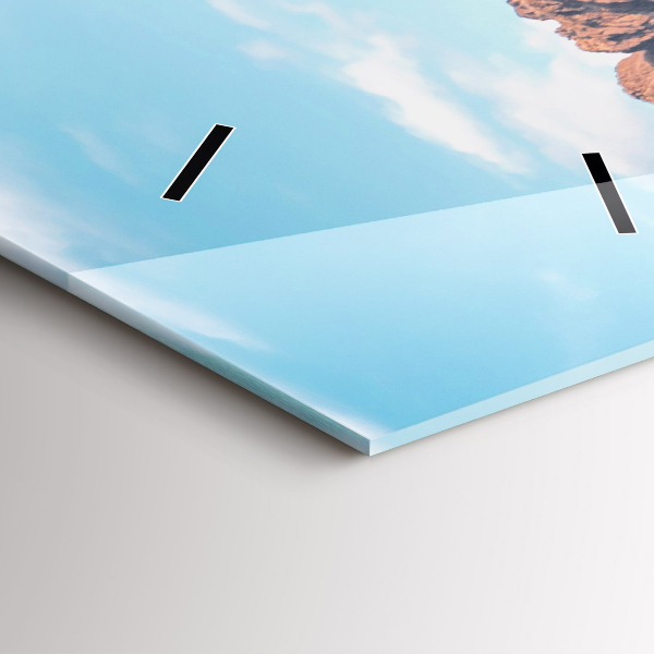 Ceas vertical de perete din sticlă Cabană în Munții Tatra