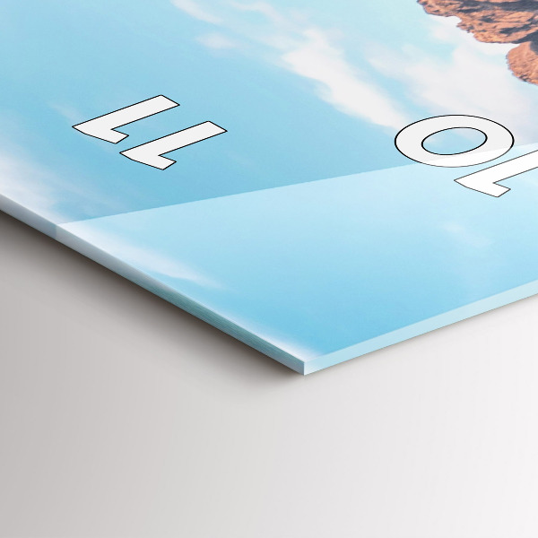 Ceas vertical de perete din sticlă Cabană în Munții Tatra