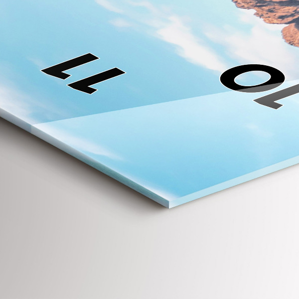 Ceas vertical de perete din sticlă Cabană în Munții Tatra