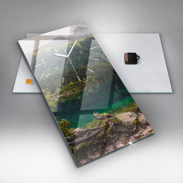 Ceas vertical de perete din sticlă Morskie Oko în Munții Tatra