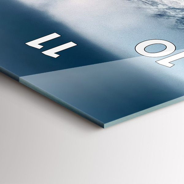 Ceas vertical de perete din sticlă Peisajul de iarnă din Munții Tatra