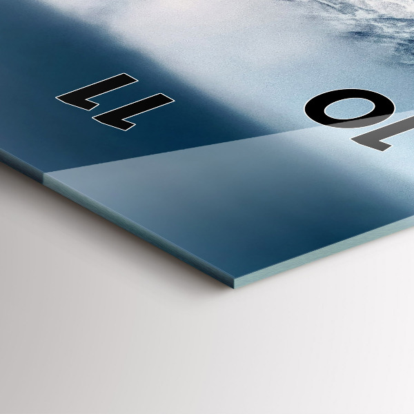 Ceas vertical de perete din sticlă Peisajul de iarnă din Munții Tatra