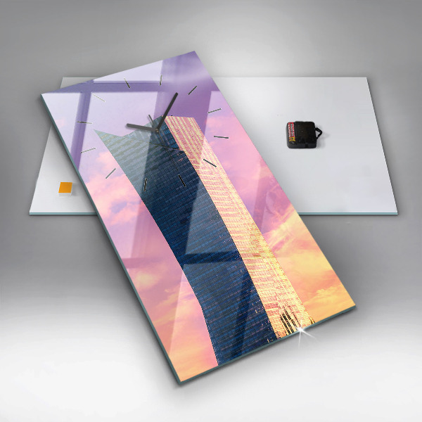 Ceas vertical de perete din sticlă Zgârie-nori din Varșovia