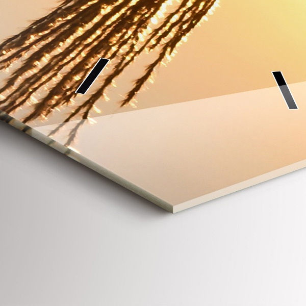 Ceas vertical de perete din sticlă Grâu în soarele auriu