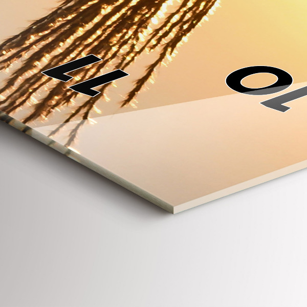 Ceas vertical de perete din sticlă Grâu în soarele auriu