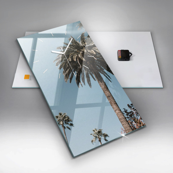 Ceas vertical de perete din sticlă Palmieri din Los Angeles