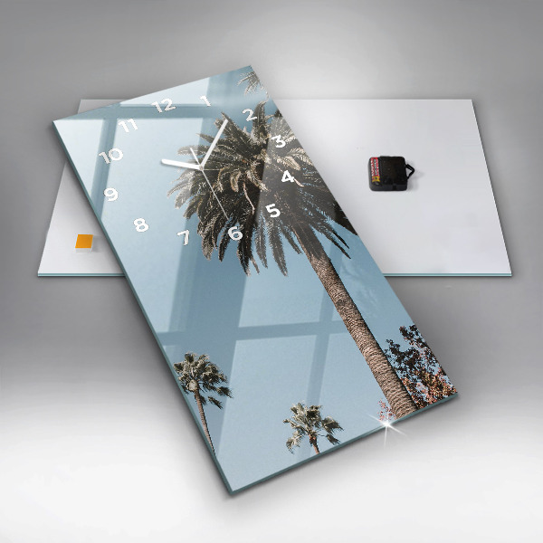 Ceas vertical de perete din sticlă Palmieri din Los Angeles