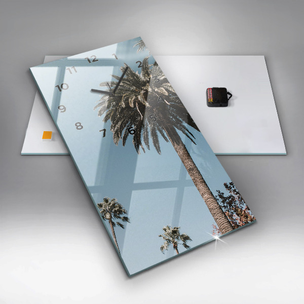 Ceas vertical de perete din sticlă Palmieri din Los Angeles
