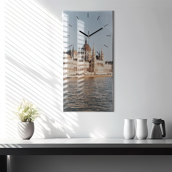 Ceas vertical de perete din sticlă Parlamentul de la Budapesta