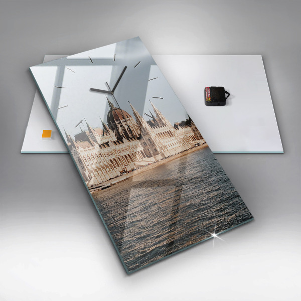 Ceas vertical de perete din sticlă Parlamentul de la Budapesta