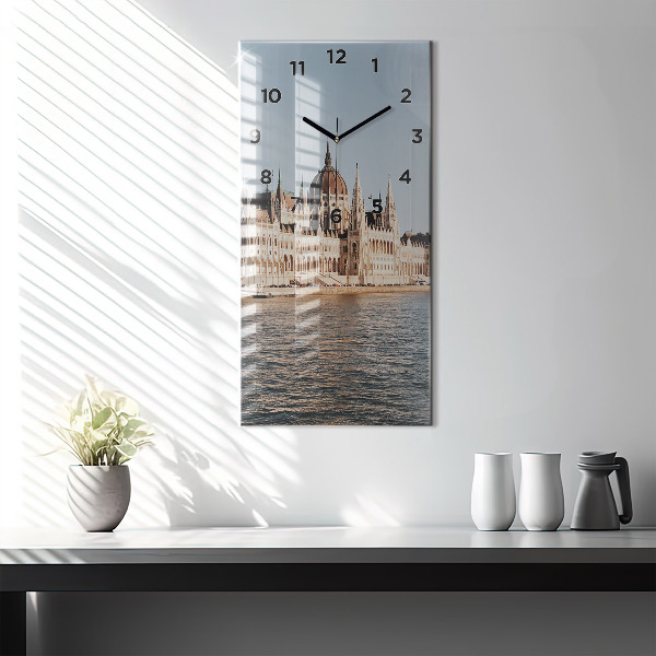 Ceas vertical de perete din sticlă Parlamentul de la Budapesta