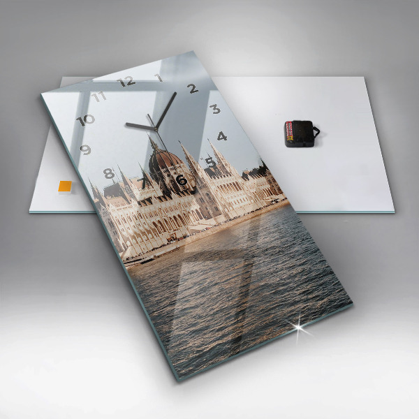 Ceas vertical de perete din sticlă Parlamentul de la Budapesta