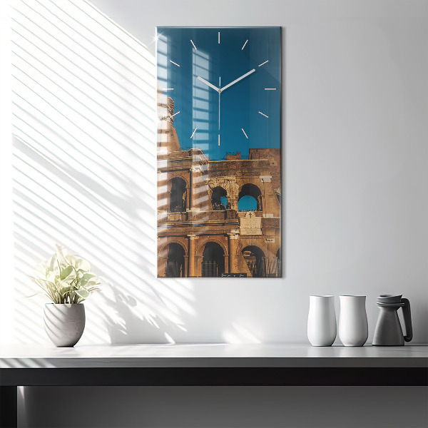 Ceas vertical de perete din sticlă Colosseumul din Italia