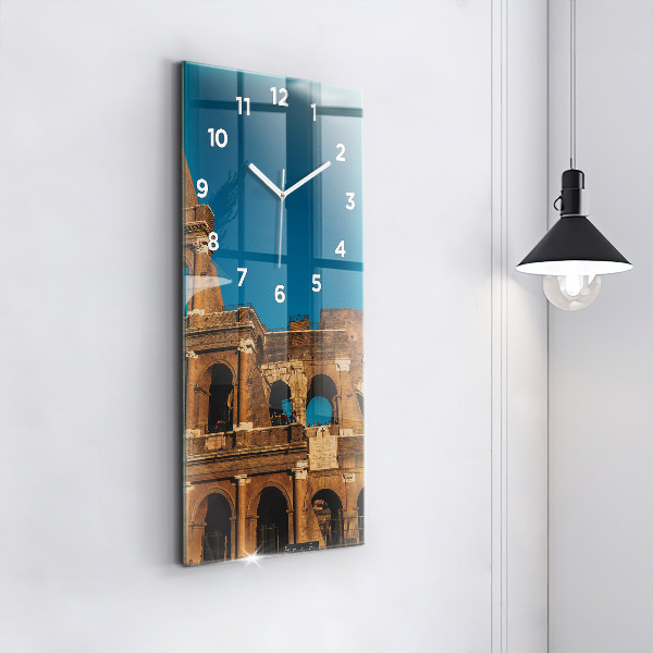 Ceas vertical de perete din sticlă Colosseumul din Italia
