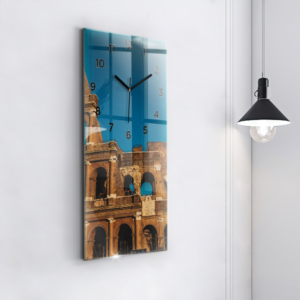 Ceas vertical de perete din sticlă Colosseumul din Italia