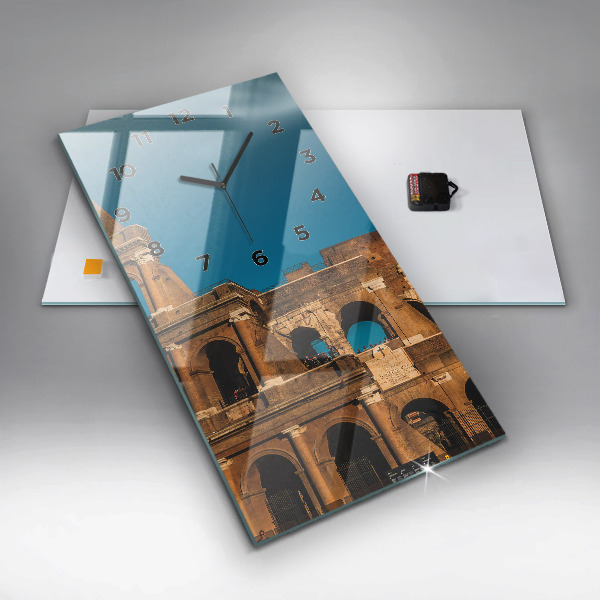 Ceas vertical de perete din sticlă Colosseumul din Italia