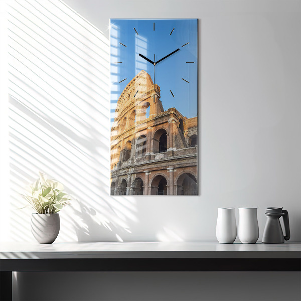 Ceas vertical de perete din sticlă Colosseumul din Roma