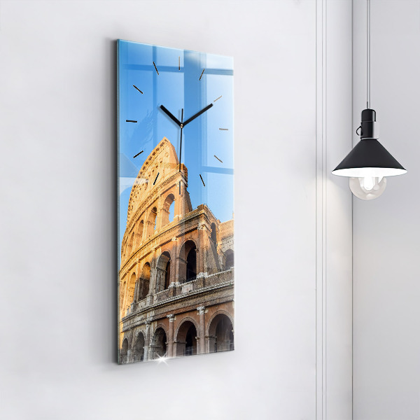 Ceas vertical de perete din sticlă Colosseumul din Roma