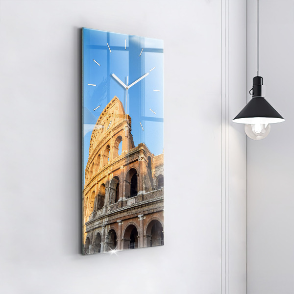 Ceas vertical de perete din sticlă Colosseumul din Roma