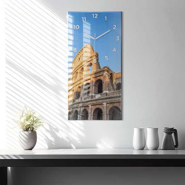 Ceas vertical de perete din sticlă Colosseumul din Roma