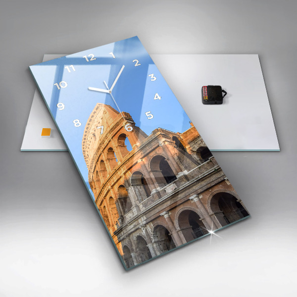 Ceas vertical de perete din sticlă Colosseumul din Roma
