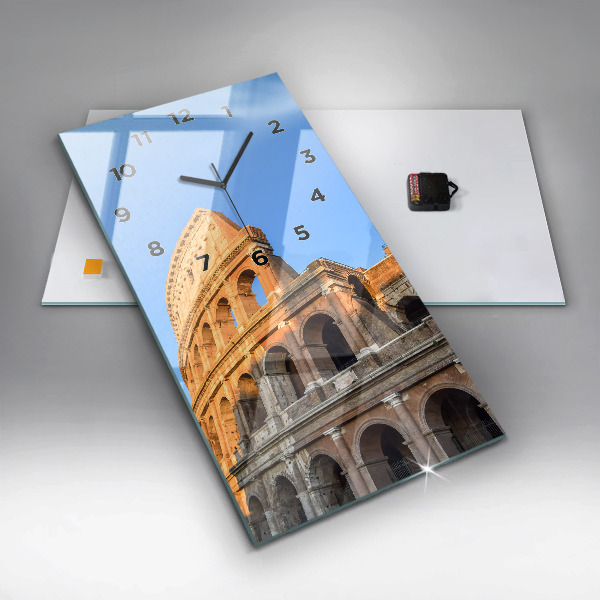Ceas vertical de perete din sticlă Colosseumul din Roma