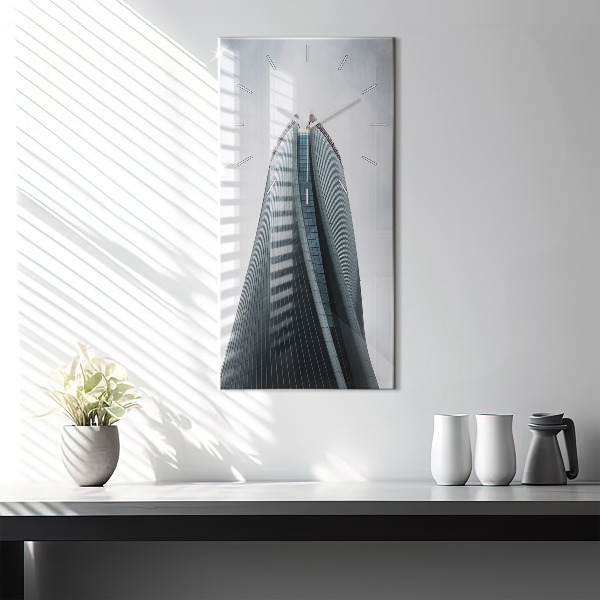Ceas vertical de perete din sticlă Zgârie-nori din Milano