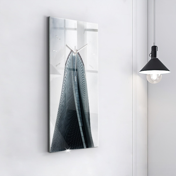 Ceas vertical de perete din sticlă Zgârie-nori din Milano