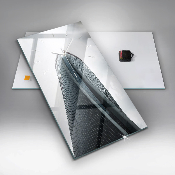 Ceas vertical de perete din sticlă Zgârie-nori din Milano