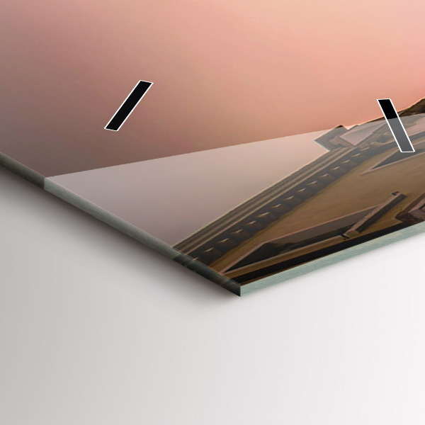 Ceas vertical de perete din sticlă Vedere asupra canalului din oraș