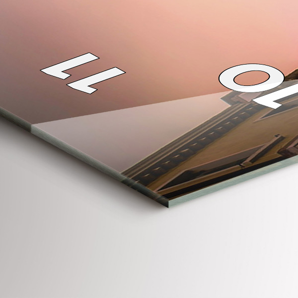 Ceas vertical de perete din sticlă Vedere asupra canalului din oraș