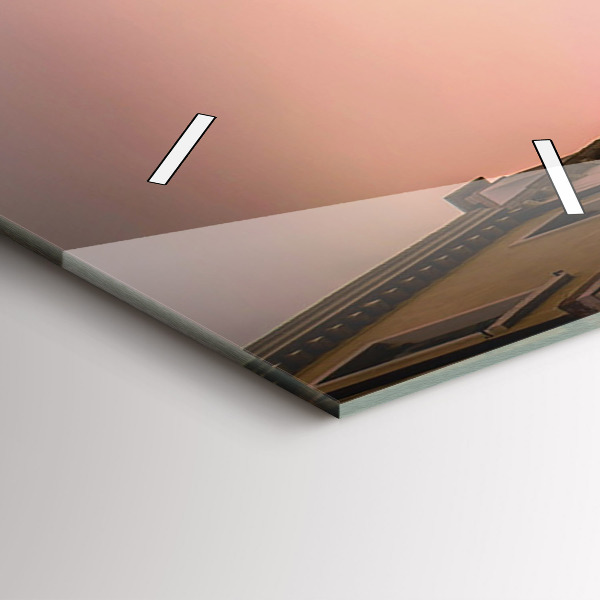 Ceas vertical de perete din sticlă Vedere asupra canalului din oraș