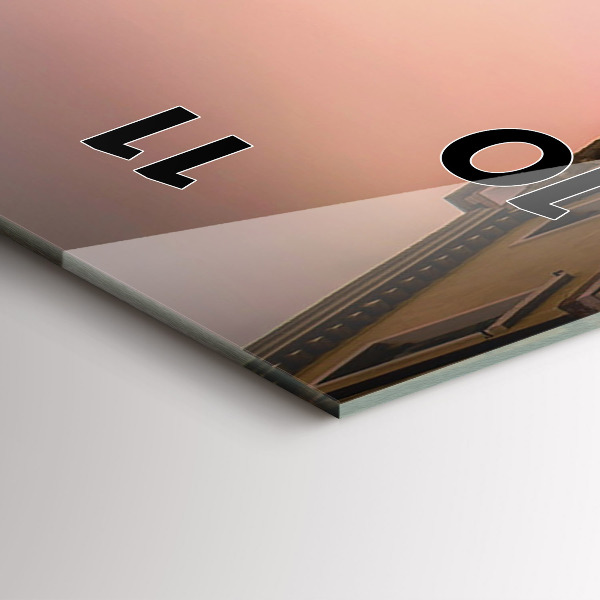 Ceas vertical de perete din sticlă Vedere asupra canalului din oraș