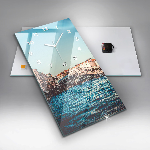 Ceas vertical de perete din sticlă Podul Rialto din Veneția