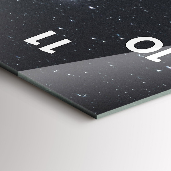 Ceas vertical de perete din sticlă Munte sub stele