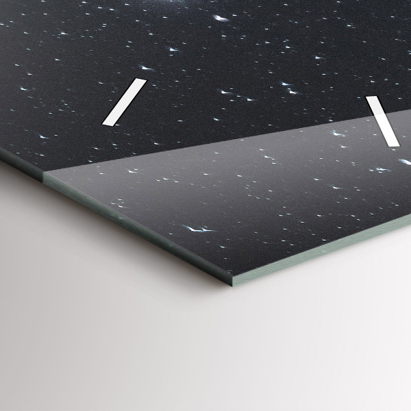 Ceas vertical de perete din sticlă Munte sub stele