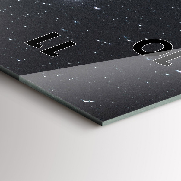 Ceas vertical de perete din sticlă Munte sub stele