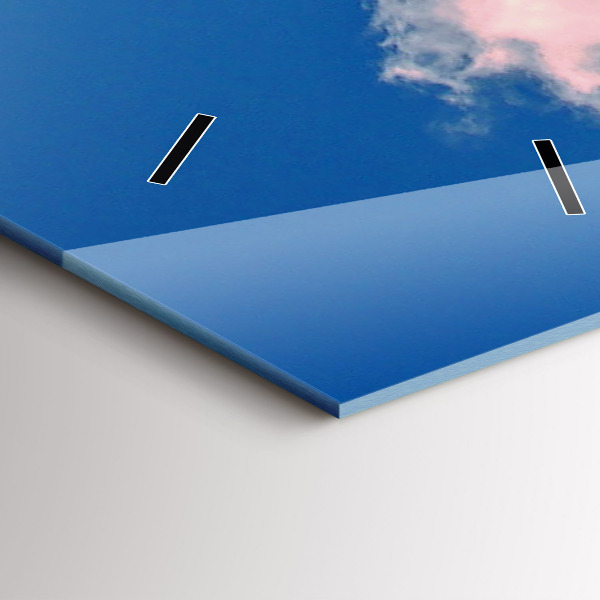 Ceas vertical de perete din sticlă Munții sub cerul albastru