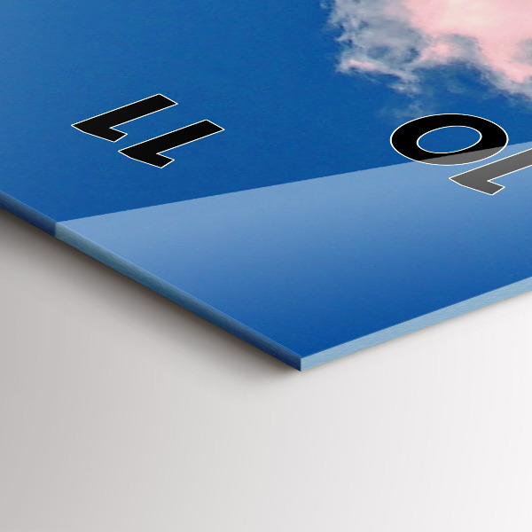 Ceas vertical de perete din sticlă Munții sub cerul albastru