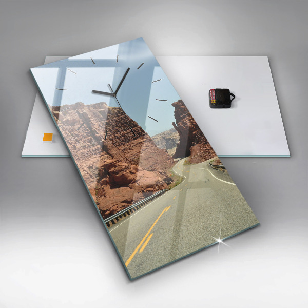 Ceas vertical de perete din sticlă Route 66 în SUA