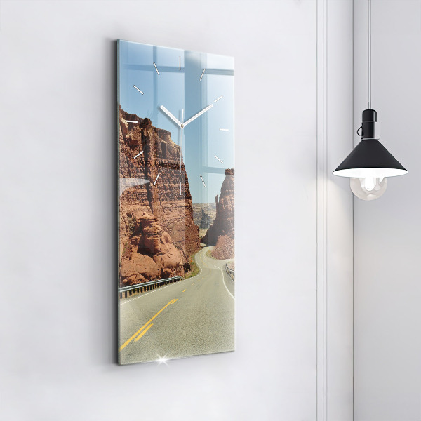 Ceas vertical de perete din sticlă Route 66 în SUA