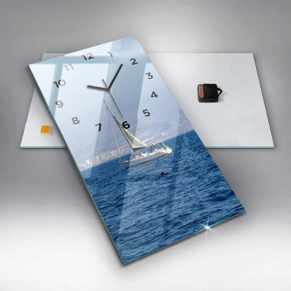 Ceas vertical de perete din sticlă Yacht în Tenerife