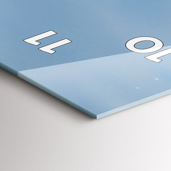 Ceas vertical de perete din sticlă Fotografie cu valurile mării