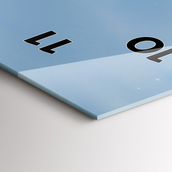 Ceas vertical de perete din sticlă Fotografie cu valurile mării