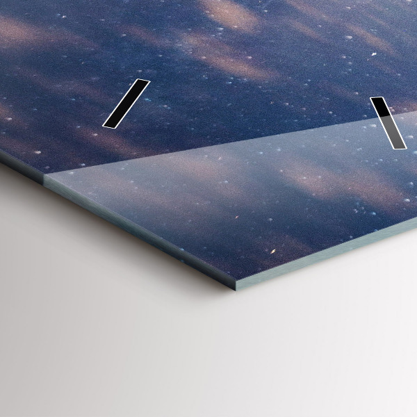 Ceas vertical de perete din sticlă Munții la apus