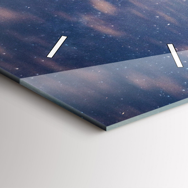 Ceas vertical de perete din sticlă Munții la apus