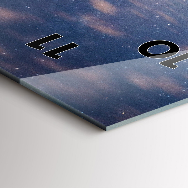 Ceas vertical de perete din sticlă Munții la apus