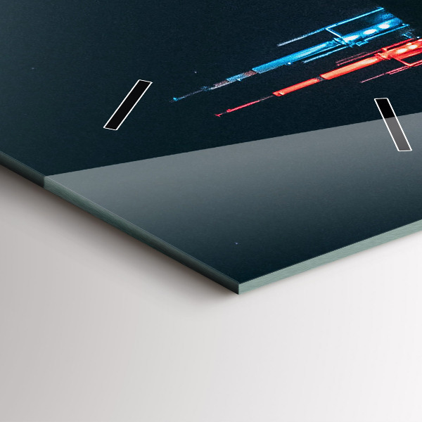 Ceas vertical de perete din sticlă Peisajul urban din Chicago