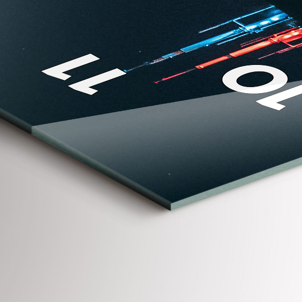 Ceas vertical de perete din sticlă Peisajul urban din Chicago